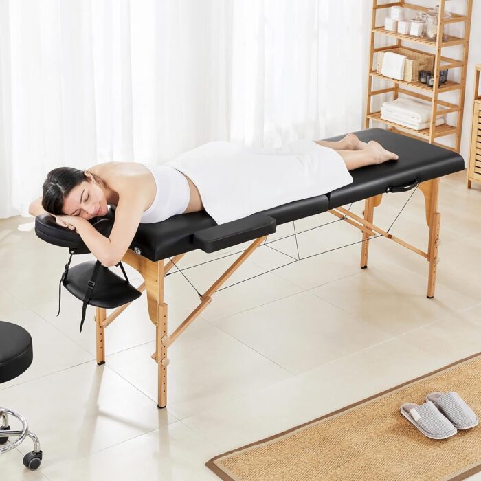 LIVIKON Foldable Massage Table - Wooden - Image 2